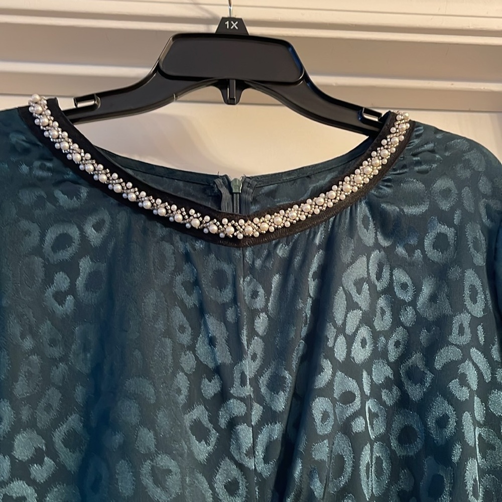 SHEIN dark teal/greenish  Long Sleeve Dress, size 3X - Picture 10 of 14
